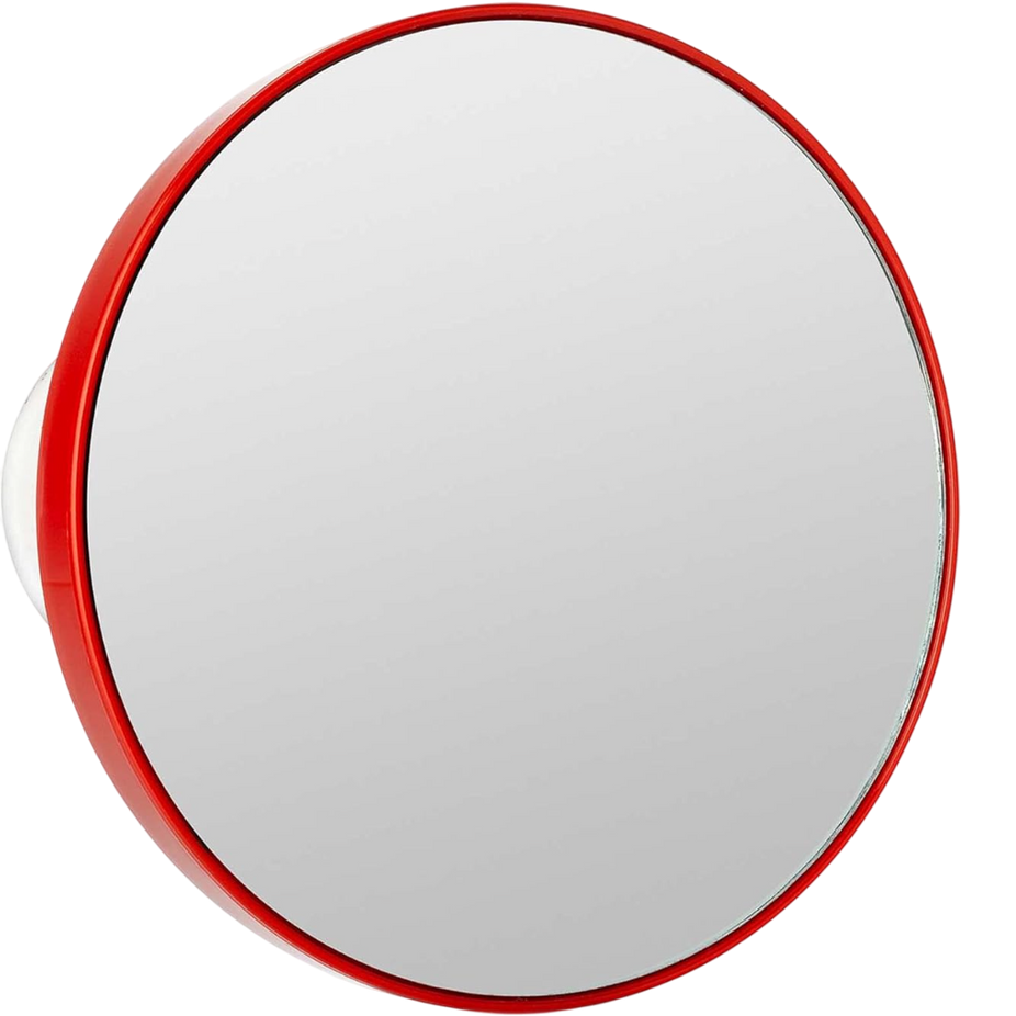 15X Vanity Mirror With Suction Lock - Red