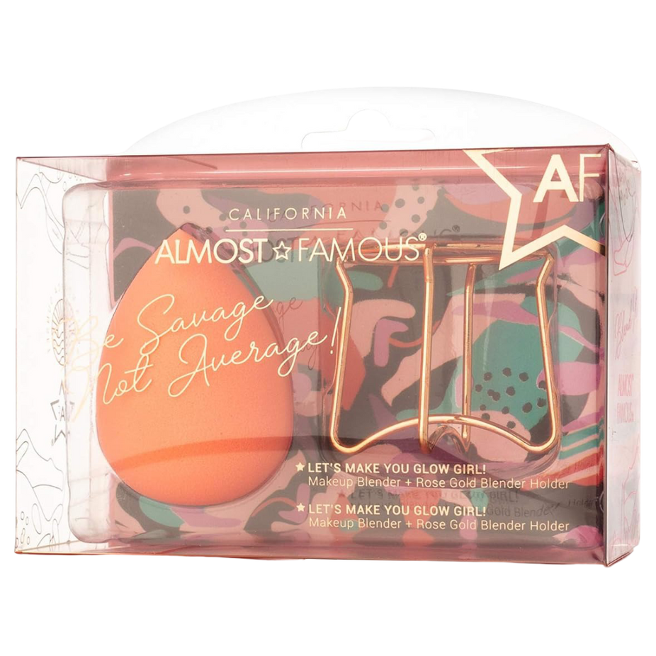 Professional Beauty Blender with Rose Gold Stand - Orange