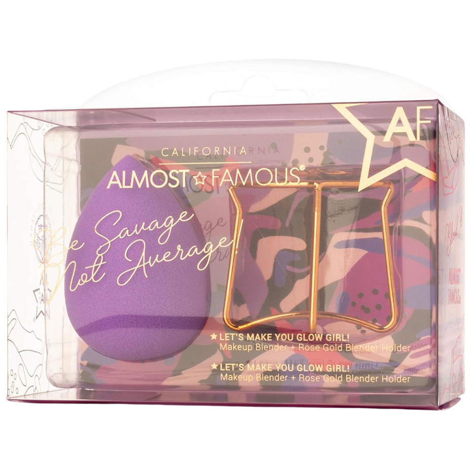 Professional Beauty Blender with Rose Gold Stand - Purple