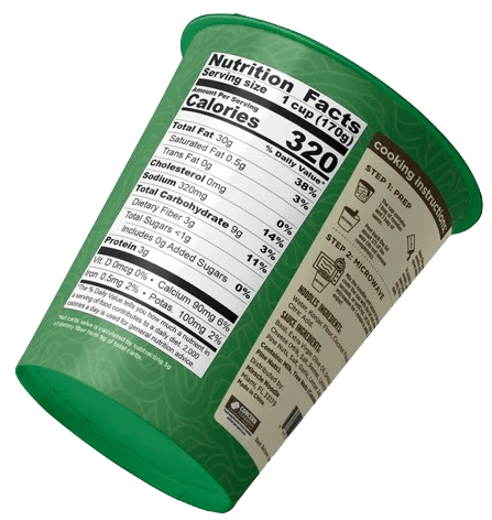 Low Carb Instant Cup Noodles Fettuccine Pesto (6 Pack)