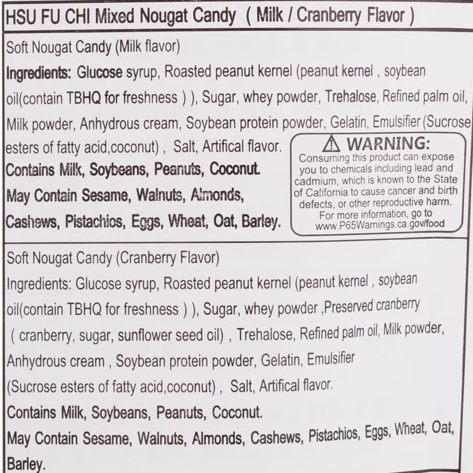 ingredientsmixnougatcandyauto