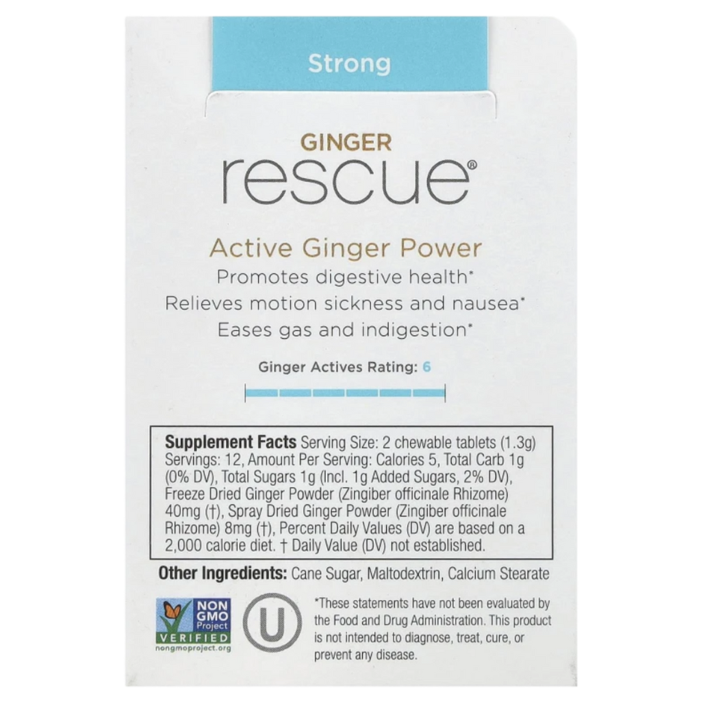 Ginger Rescue Strong Chewable Ginger Tablets – Martie