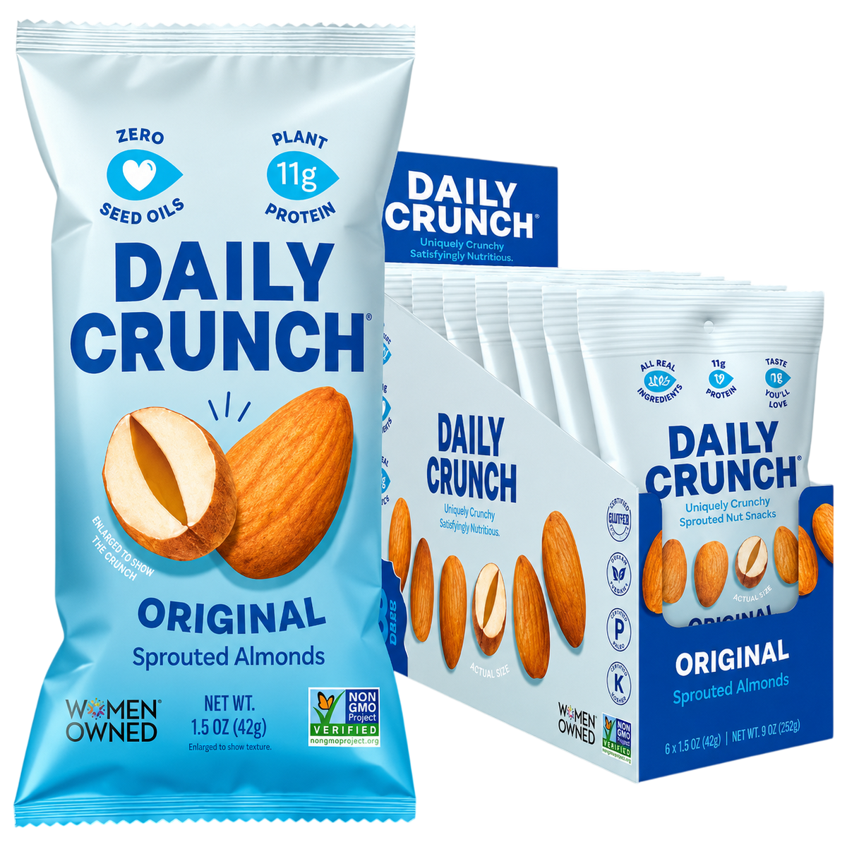 Daily Crunch Original Sprouted Almonds (8 Pack) – Martie