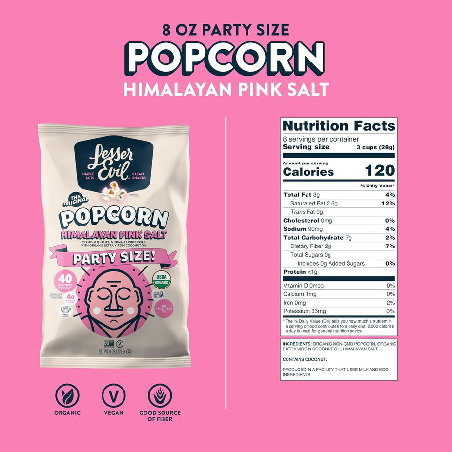 Organic Popcorn Himalayan Sea Salt