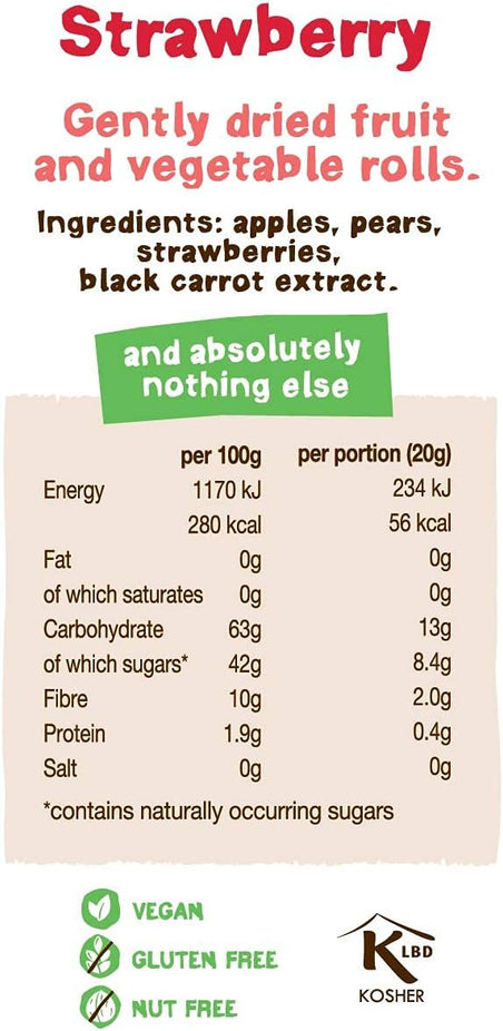 Strawberry Fruit Roll Single (12 Pack)