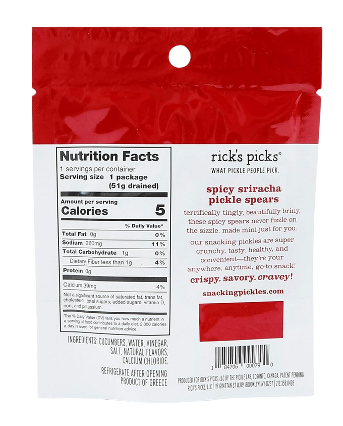 Spicy Sriracha Pickle Spears (12 Pack)