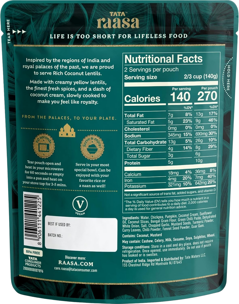 Rich Coconut Lentils (6 Pack)