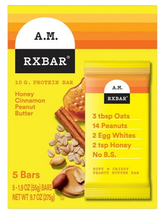 A.M. Honey Cinnamon Peanut Butter Protein Bars (5CT)
