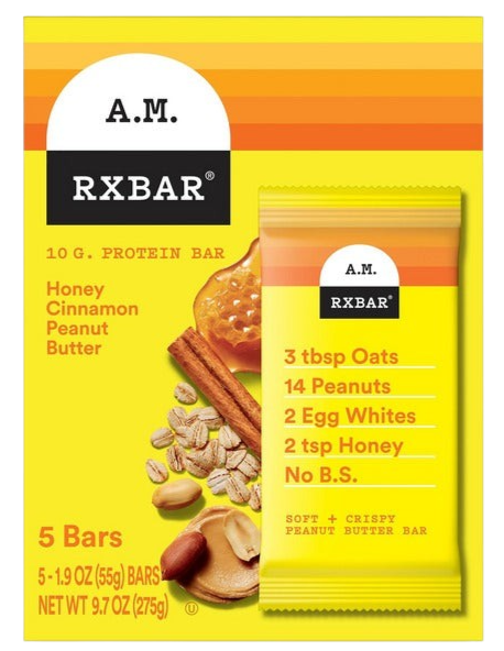 A.M. Honey Cinnamon Peanut Butter Protein Bars (5CT)