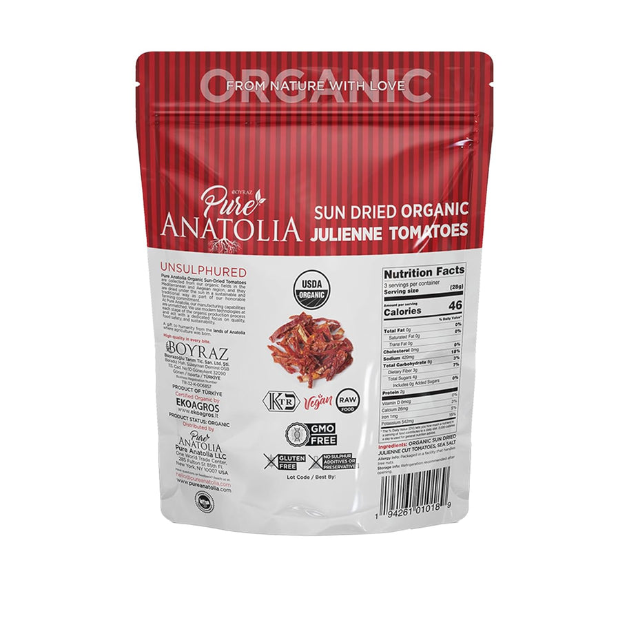 Organic Sun-Dried Julienne-Cut Tomatoes