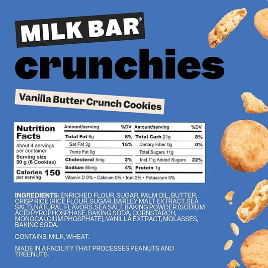 Nutrition Information - Vanilla Butter Crunch Cookies
