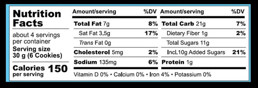 Nutrition Information - Crunchy Pretzel Chocolate Chip Cookies