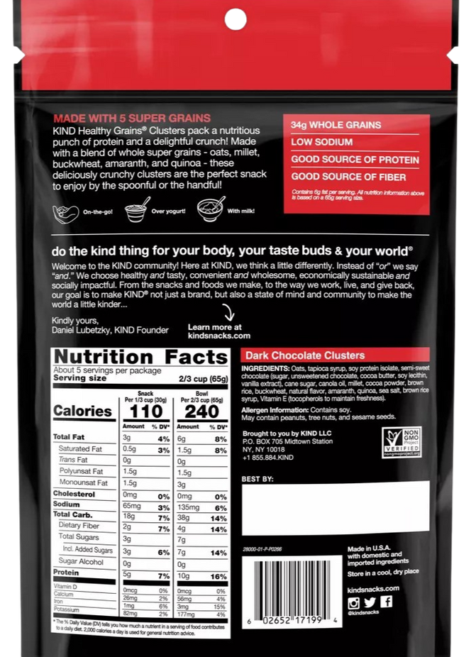 Dark Chocolate Clusters