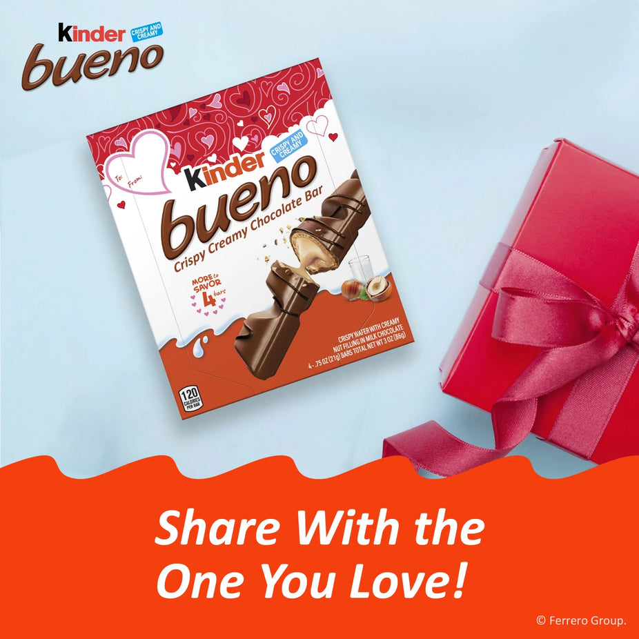 Bueno Crispy Creamy Chocolate Bars - Valentine
