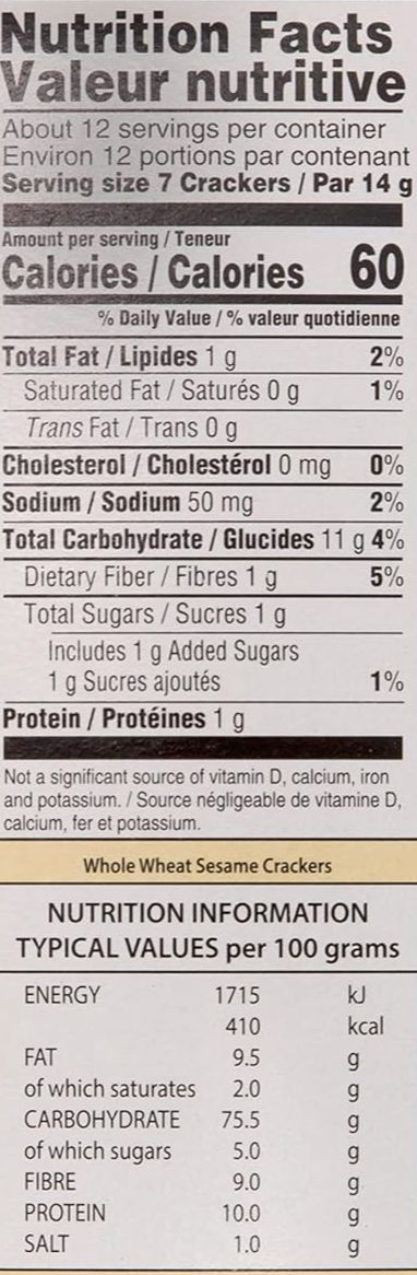 Whole Wheat Crisp Crackers