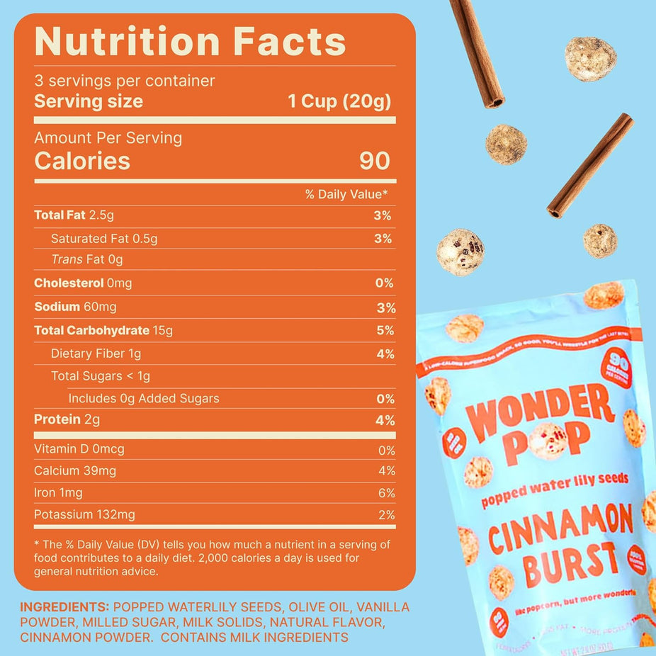 Popped Water Lily Seeds - Cinnamon Burst (6 Pack)