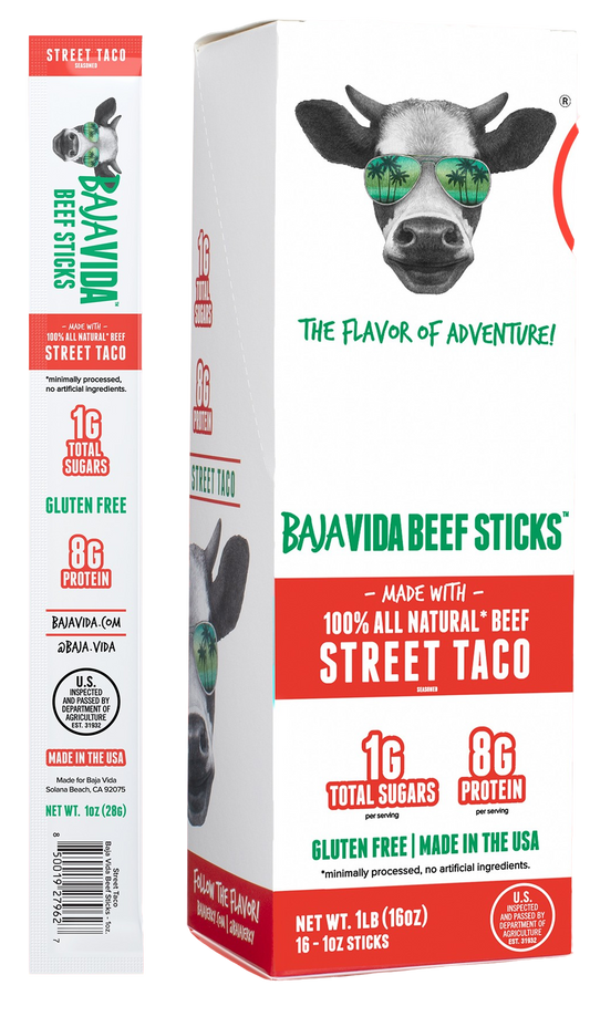 100% All-Natural Beef Sticks - Street Taco (16 Sticks)