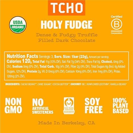 Nutrition Information - Holy Fudge Chocolate Bar (10 Pack)