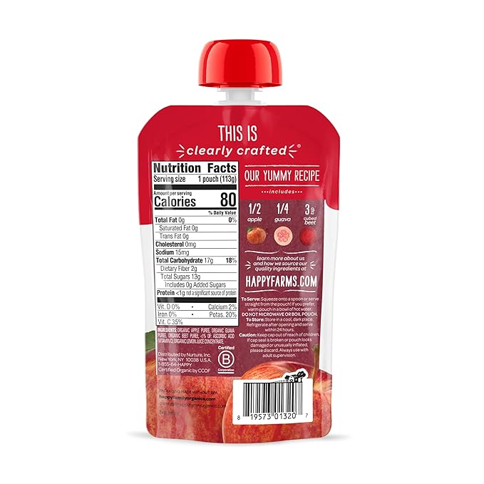 Organics Clearly Crafted Stage 2 Apples, Guavas & Beets (16 CT)