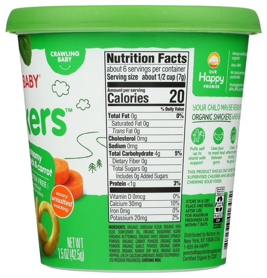 Organic Creamy Spinach & Carrot Baby Food (6 Pack)
