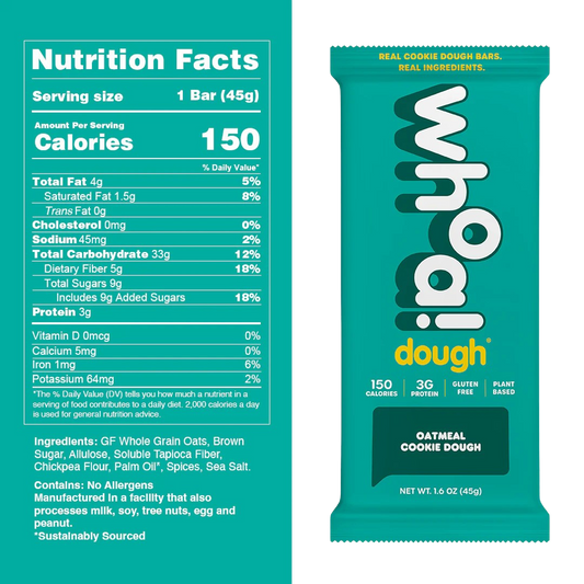 Nutrition Information - Oatmeal Cookie Dough Bar (10 Pack)