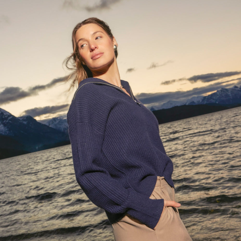 Sophia Cashmere Quarter Zip Pullover