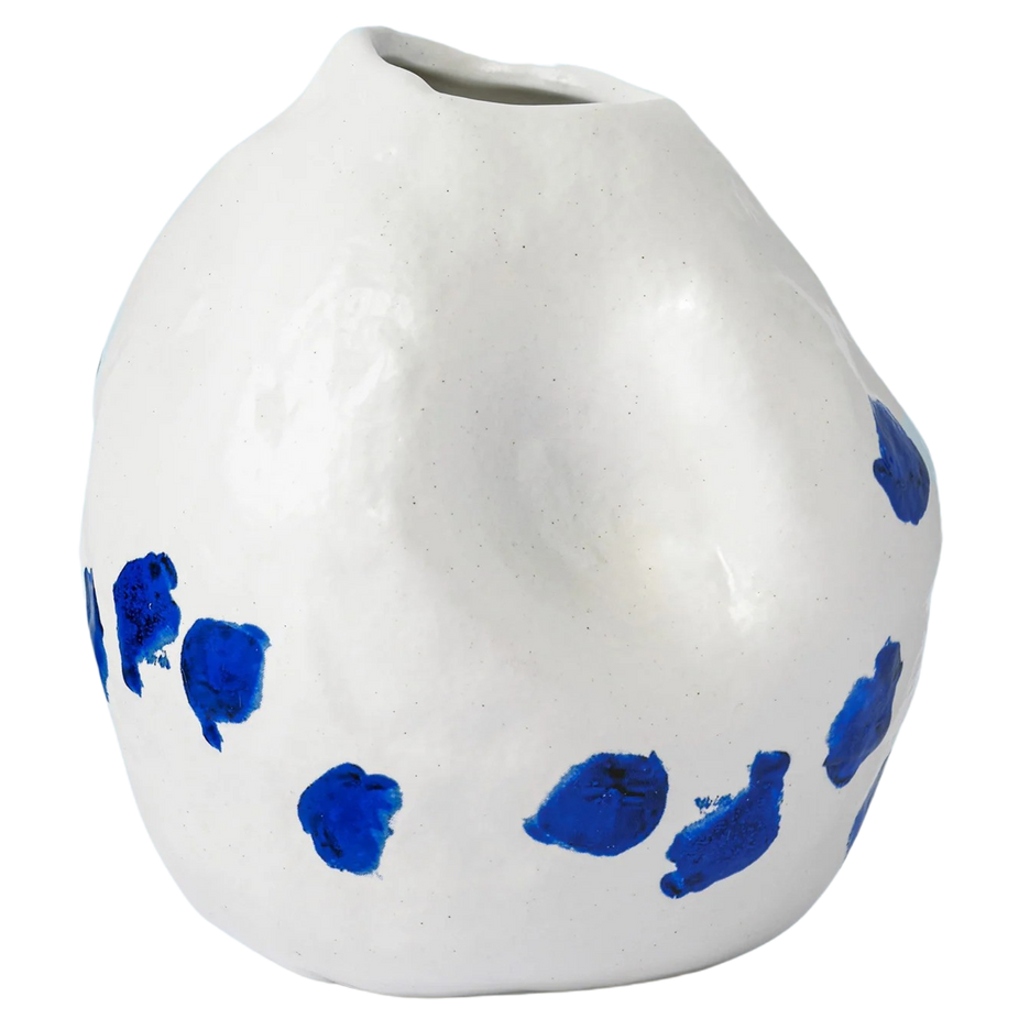 Kara White and Blue Porcelain Vase