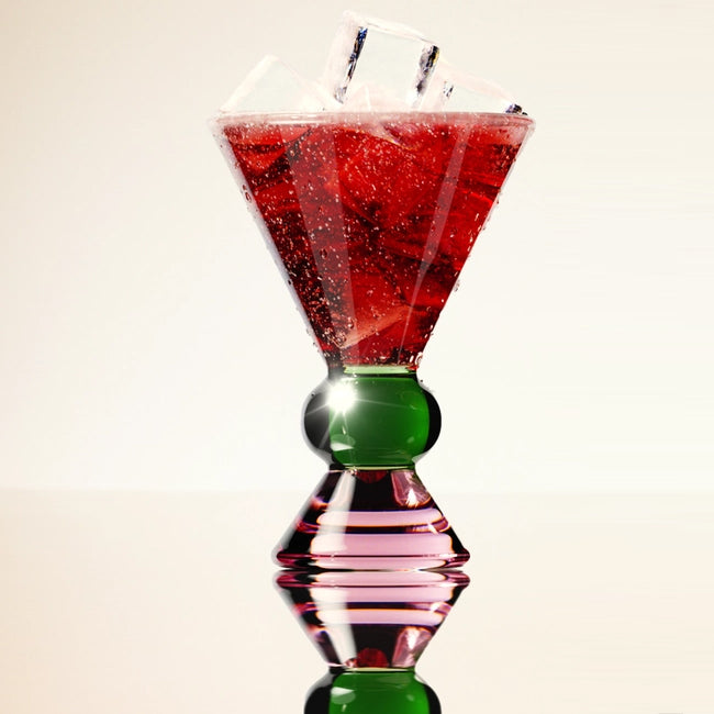 Totem Glass - Green & Pink
