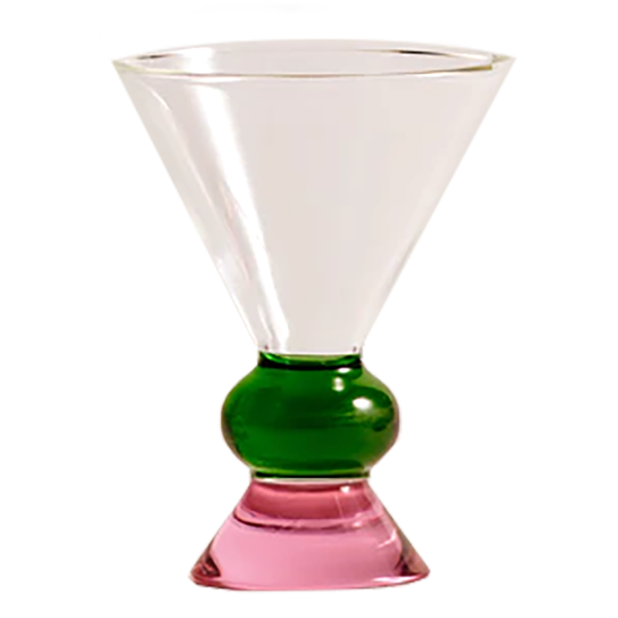 Totem Glass - Green & Pink