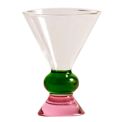Totem Glass - Green & Pink