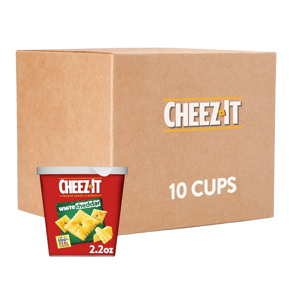 On-the-Go Cup Baked Snack Crackers - White Cheddar (10 Pack)