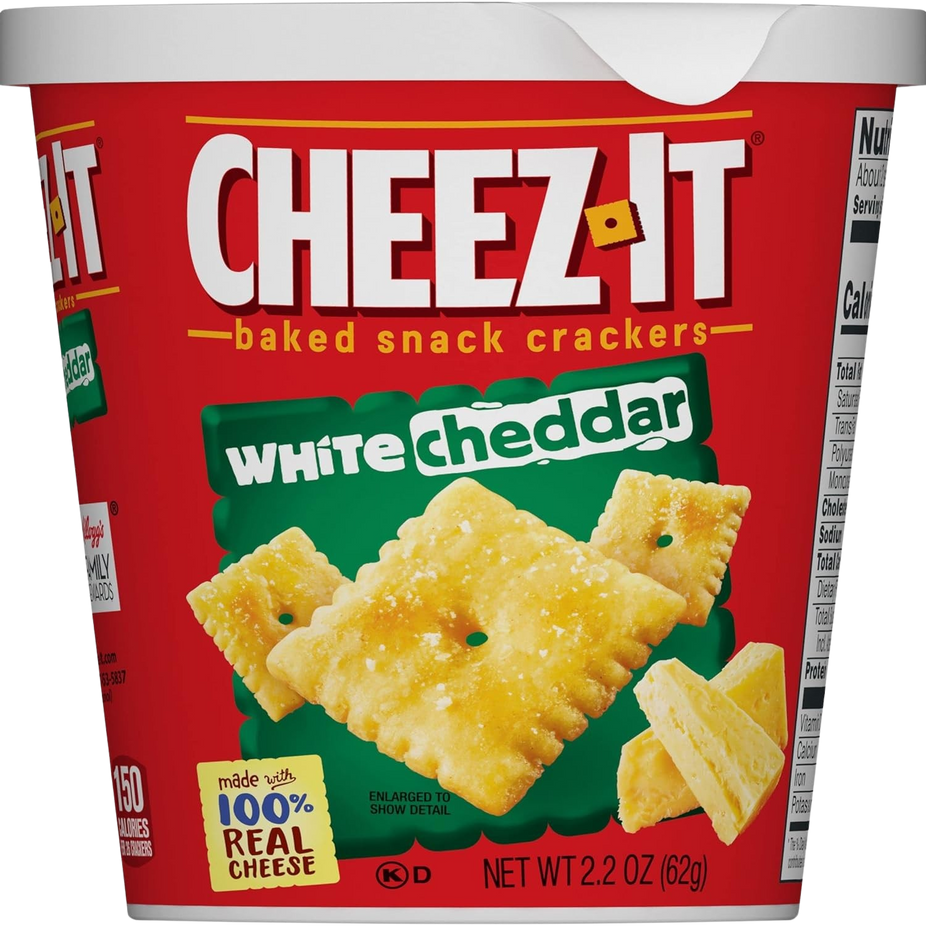 On-the-Go Cup Baked Snack Crackers - White Cheddar (10 Pack)