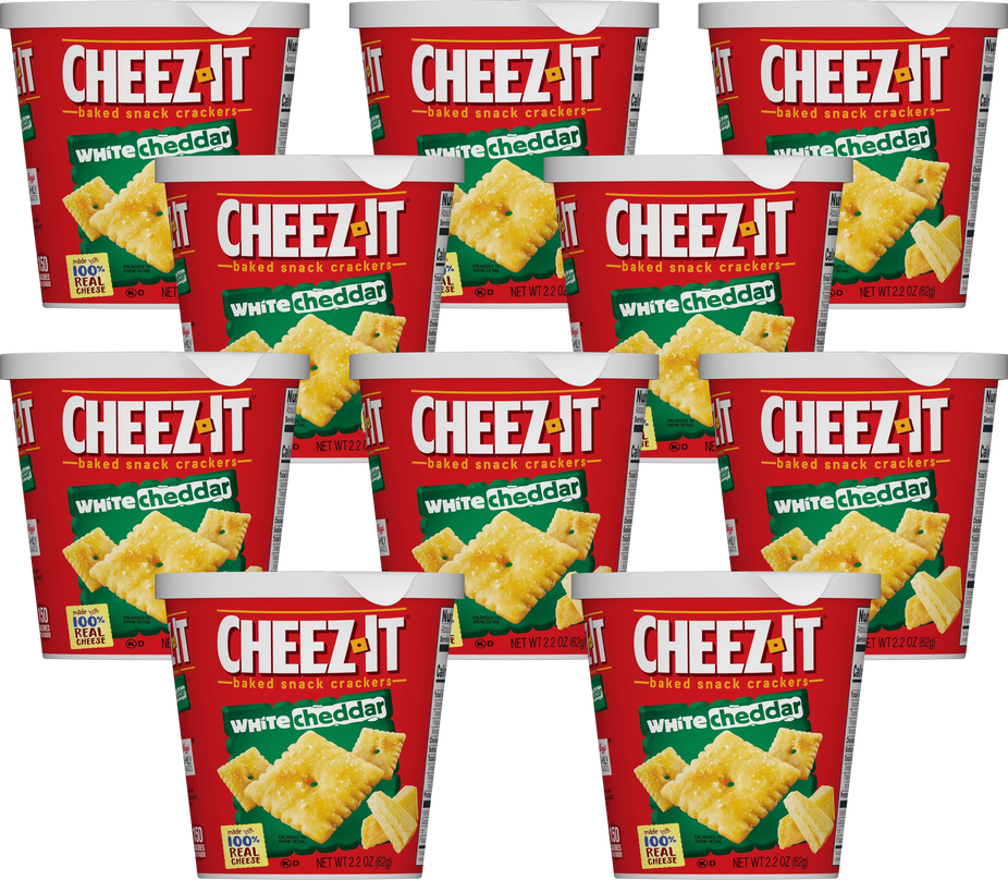 On-the-Go Cup Baked Snack Crackers - White Cheddar (10 Pack)