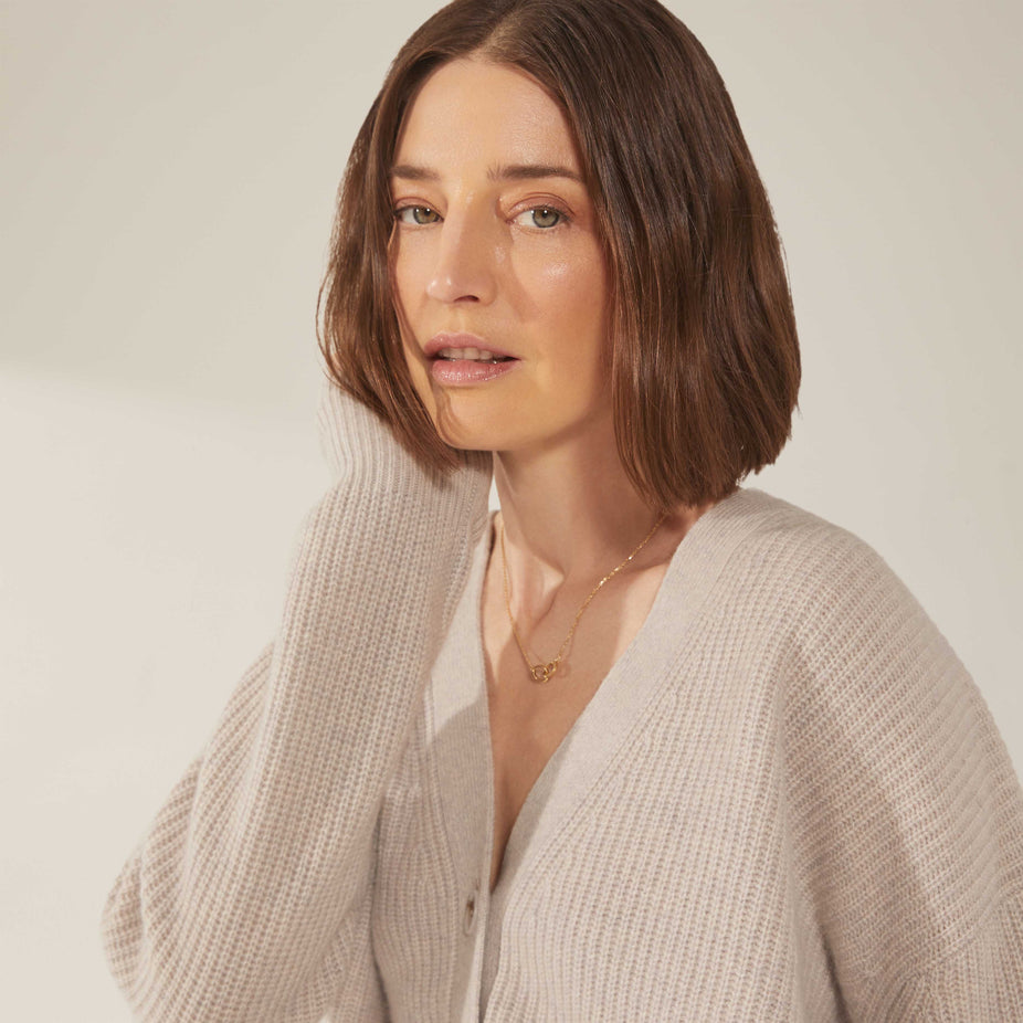 Billie Chunky Boyfriend Cashmere Cardigan