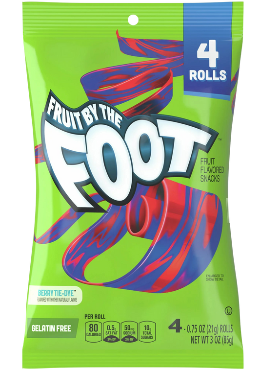 Fruit by the Foot - Strawberry Tie Die Fruit Flavoured Snack (4CT)