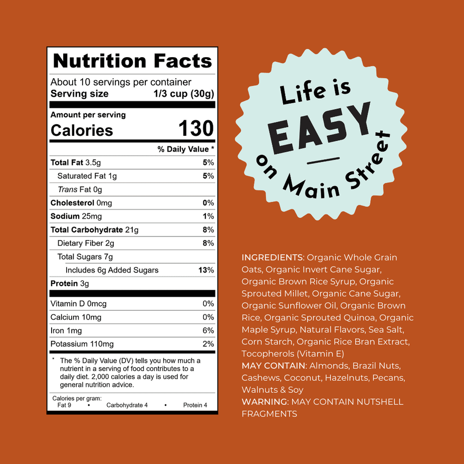 Organic Granola Sprouted Maple Quinoa