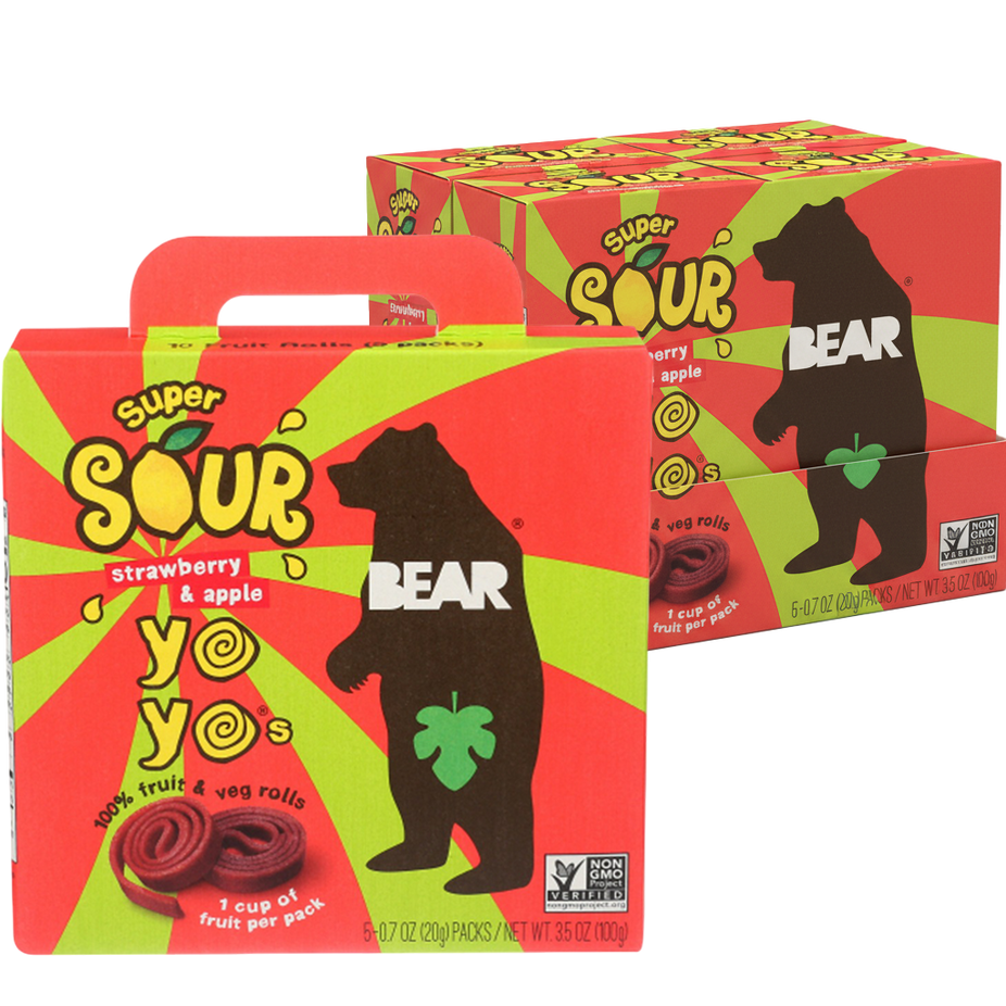 YoYo's Sour Strawberry & Apple Fruit Snacks (6 Packs)