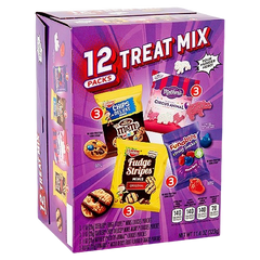 Sweet Treat Mix Box (Chips Deluxe, Funables Fruit Snacks, Mother's Circus Animals, Fudge Stripes  (12 Packs)