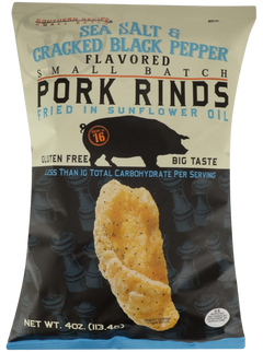 Sea Salt and Black Cracked Pepper Pork Rinds
