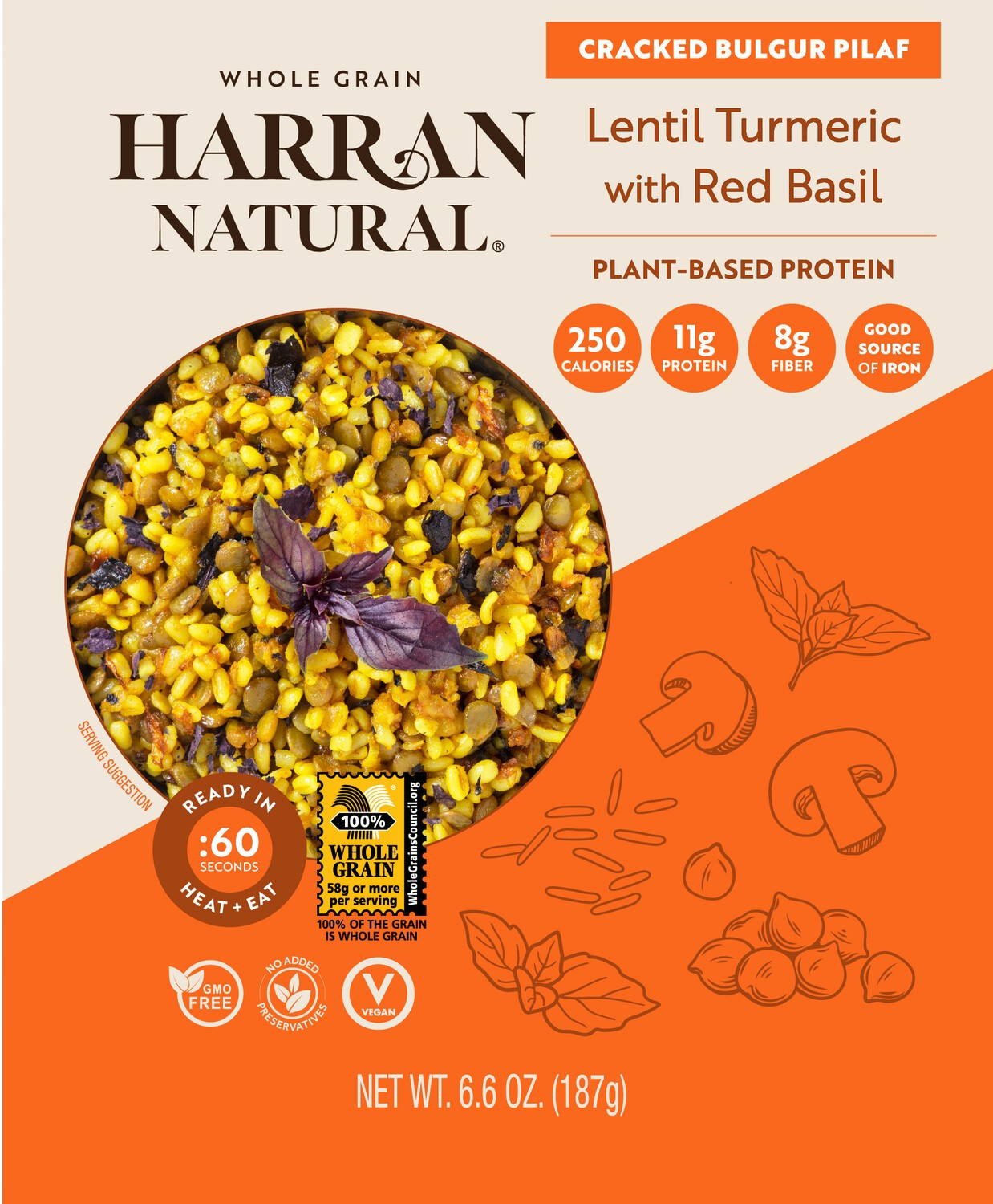 Harran Natural Lentil Turmeric with Red Basil Bulgur Wheat Pilaf (8 ...