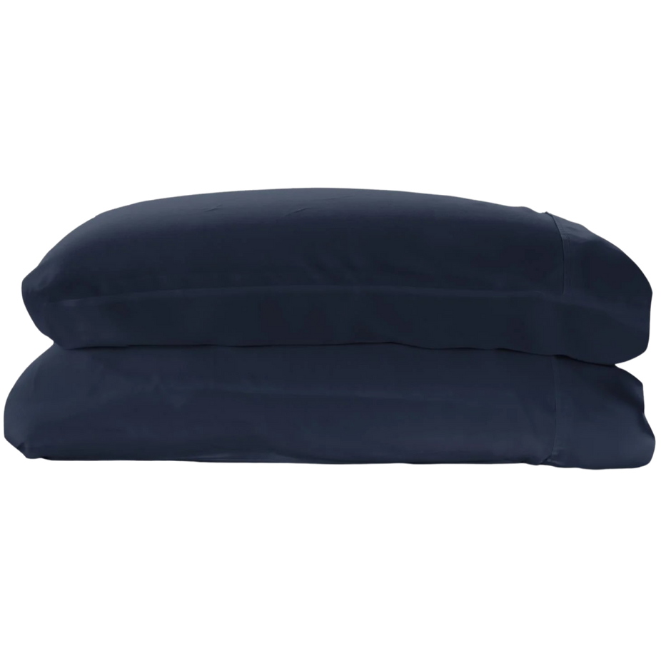 Woven Pillowcase Set in Suede Blue (King)