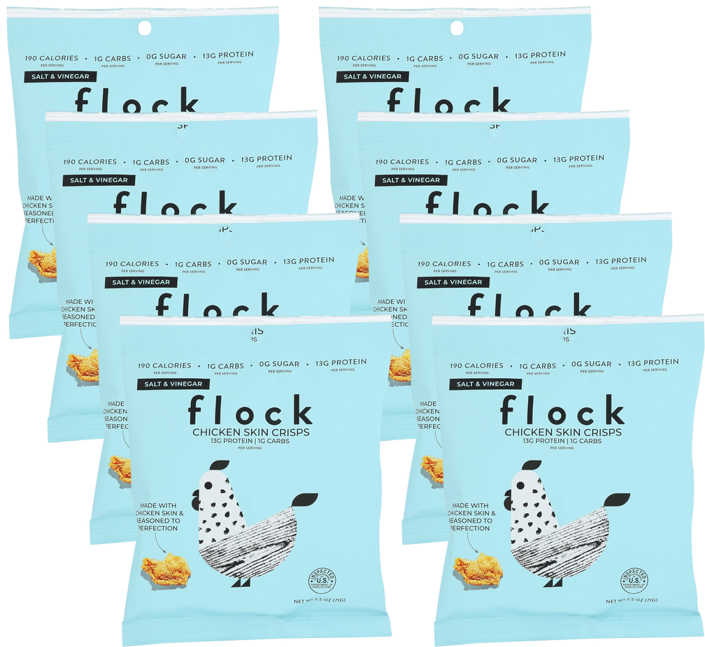 Salt & Vinegar Chicken Skin Crisps (8 Pack)