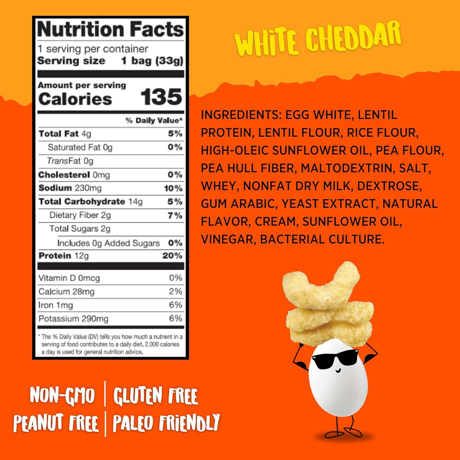 Egg-Cellent Protein Puffs - White Cheddar (10 Pack)