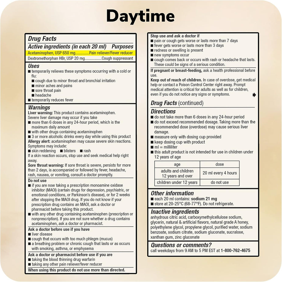 Honey Severe Cough, Flu & Sore Throat Medicine