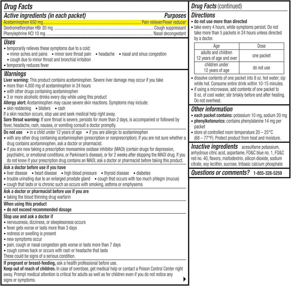 Daytime Severe Cold Relief Berry Burst Flavor Powder (6 CT)