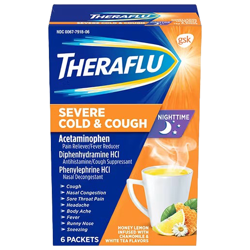 Nighttime Severe Cold & Cough Packets (6 CT)