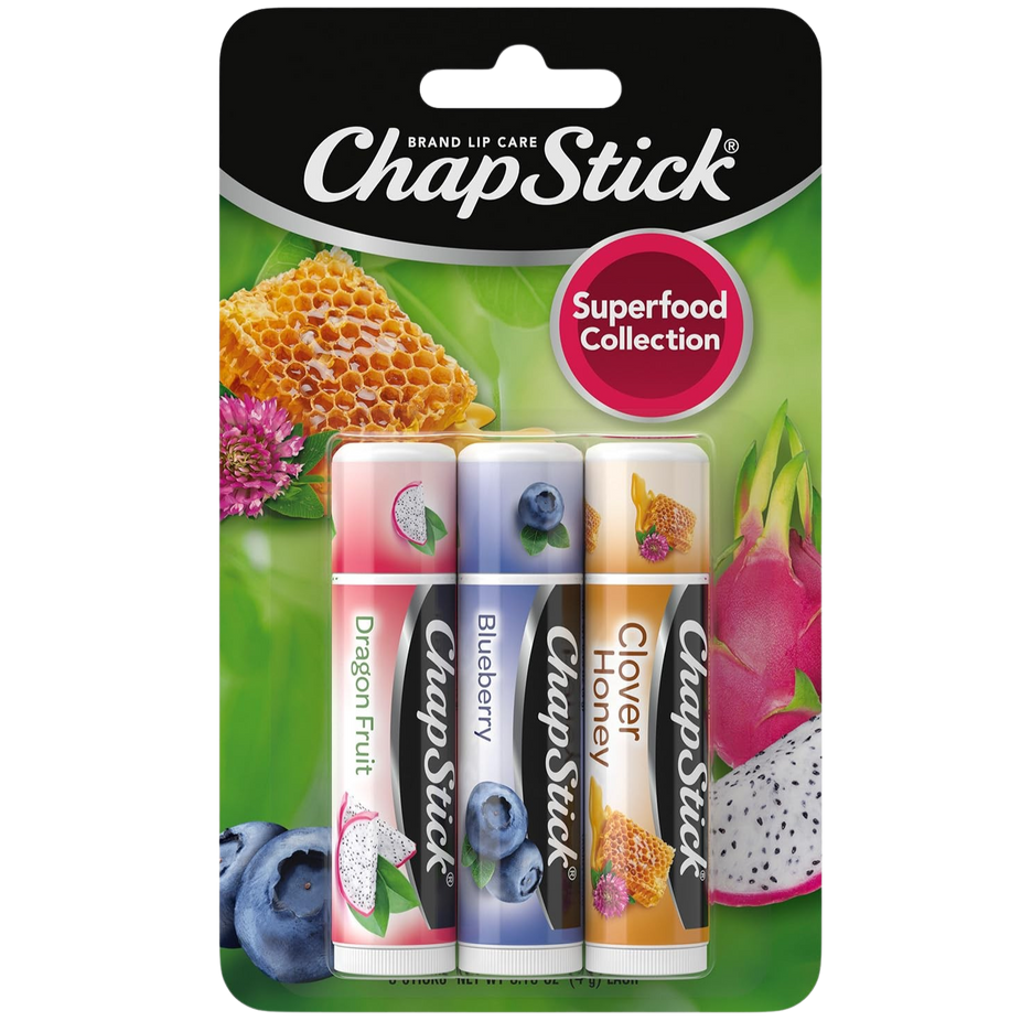 SuperFood Collection Lip Balm Sticks (3 CT) - Dragon Fruit Berry And Honey