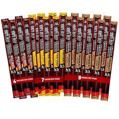 Beef Sticks Variety Pack - 9 Original, 7 Teriyaki, 4 Wild Heat (20 Pack)