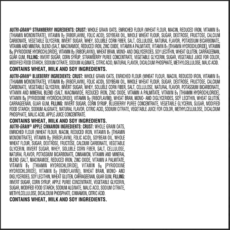 Nutri Grain Soft Bake Breakfast Cereal Bars (16 Apple Cinnamon, 16 Blueberry, 16 Strawberry)