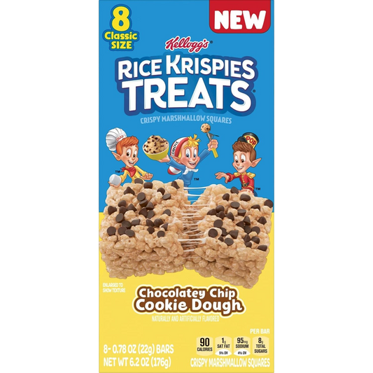 Rice Krispies Treats Crispy Marshmallow Squares - Chocolatey Chip Cookie Dough (8 Bars)